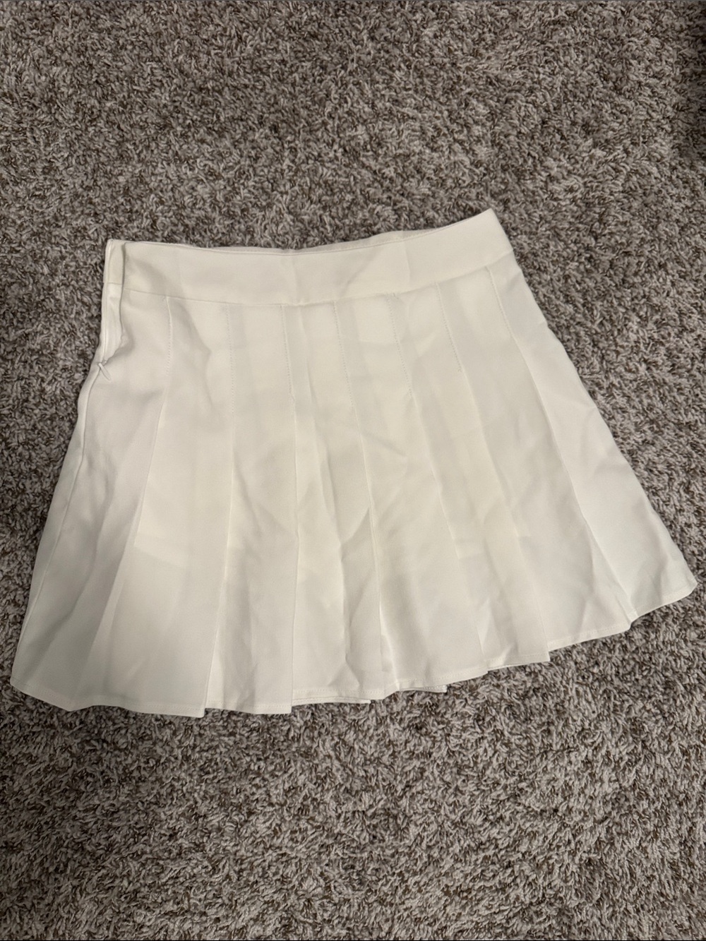 White Pleated Women's Mini Skirt